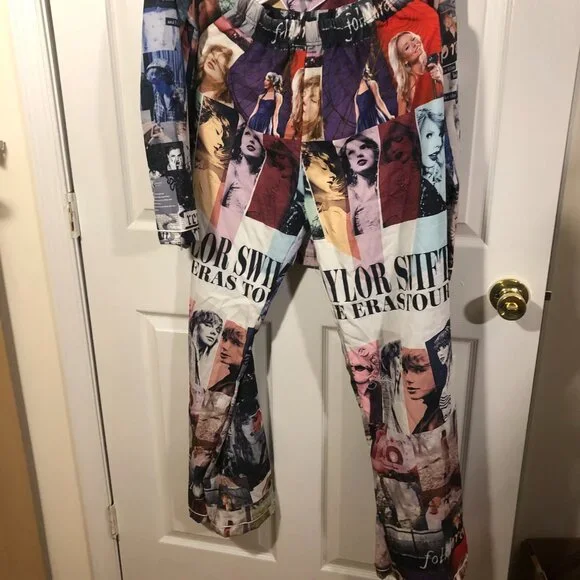 Taylor Swift women The Eras Tour top and bottom pajama set, M - Picture 9 of 12